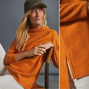 Anthropologie Orange Theresa Fall Tunic Longsleeved Soft Sweater XS